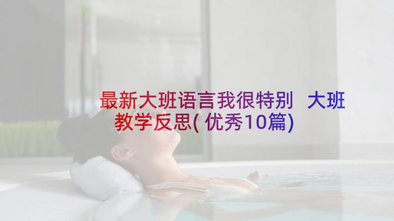 最新大班语言我很特别 大班教学反思(优秀10篇)