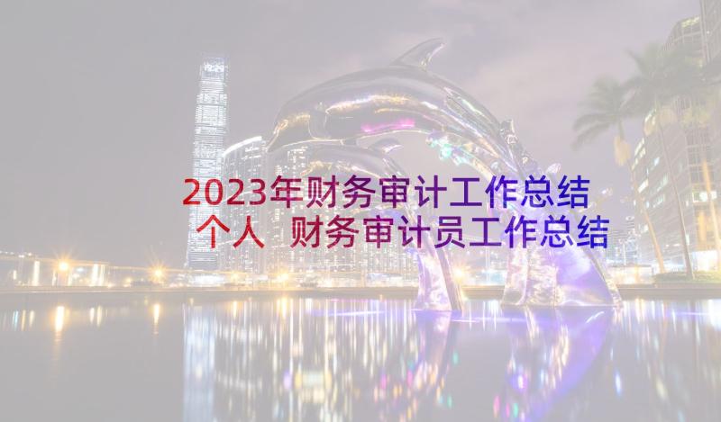 2023年财务审计工作总结个人 财务审计员工作总结(通用7篇)