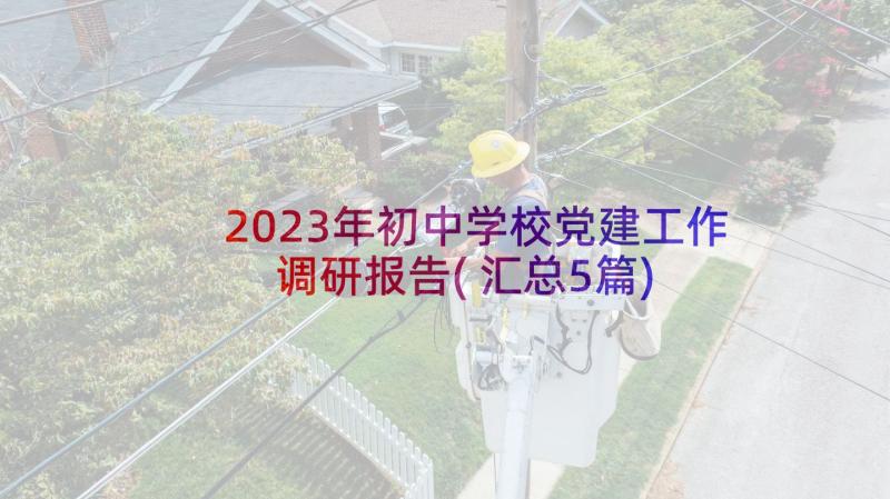 2023年初中学校党建工作调研报告(汇总5篇)