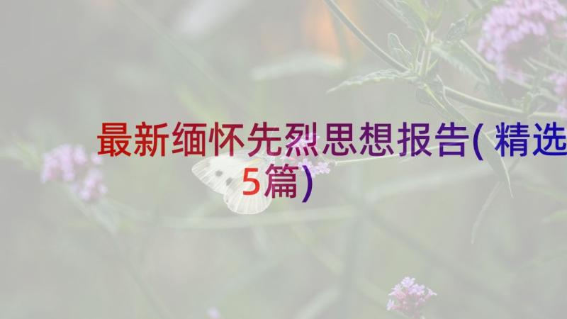 最新缅怀先烈思想报告(精选5篇)