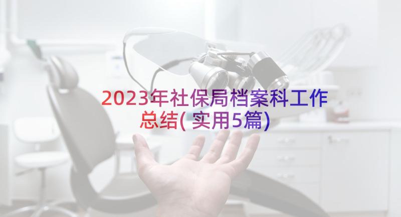 2023年社保局档案科工作总结(实用5篇)