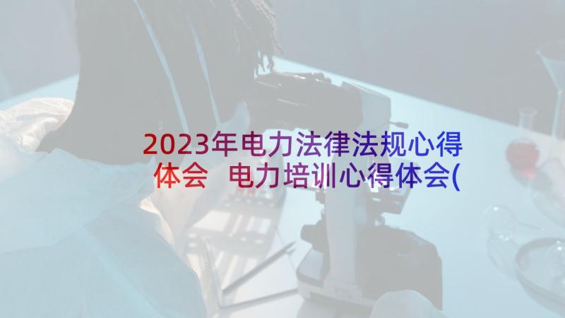 2023年电力法律法规心得体会 电力培训心得体会(实用10篇)