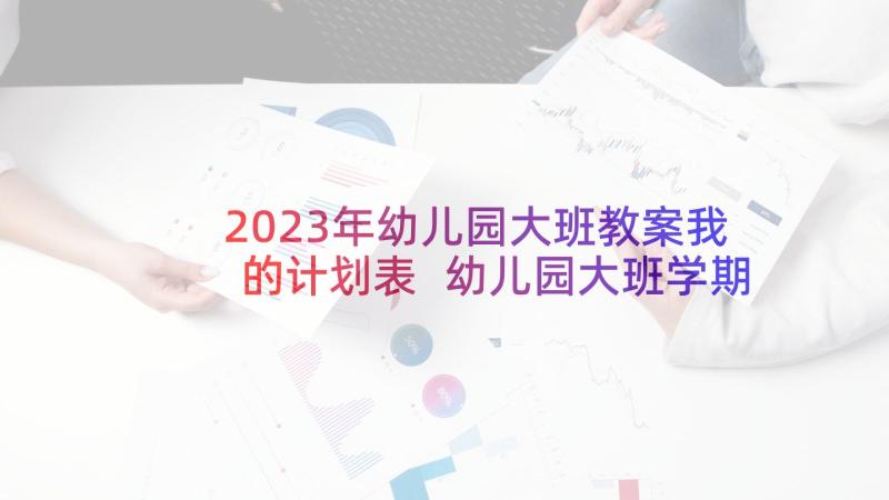 2023年幼儿园大班教案我的计划表 幼儿园大班学期计划表(通用8篇)