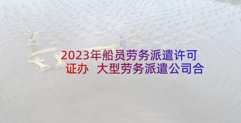 2023年船员劳务派遣许可证办 大型劳务派遣公司合同(精选5篇)