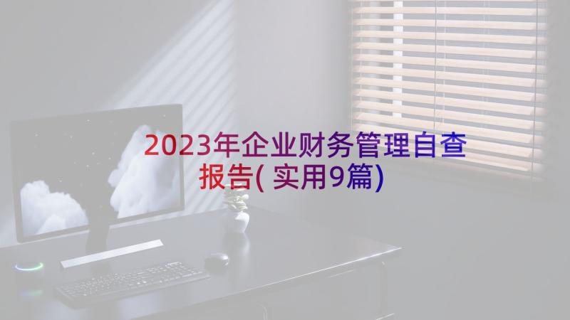 2023年企业财务管理自查报告(实用9篇)