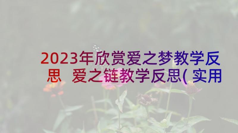 2023年欣赏爱之梦教学反思 爱之链教学反思(实用5篇)