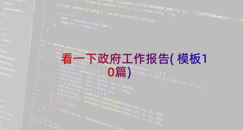 看一下政府工作报告(模板10篇)