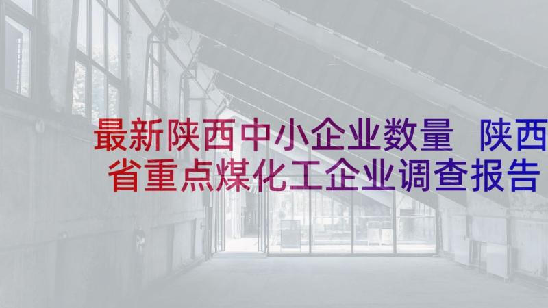 最新陕西中小企业数量 陕西省重点煤化工企业调查报告(实用5篇)