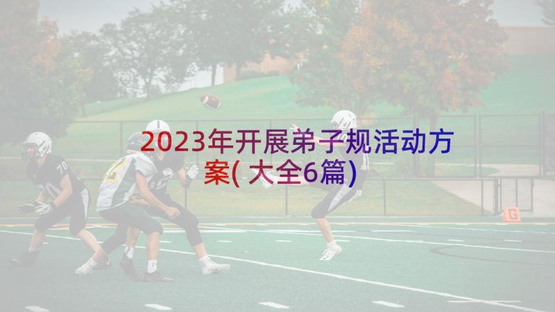 2023年开展弟子规活动方案(大全6篇)