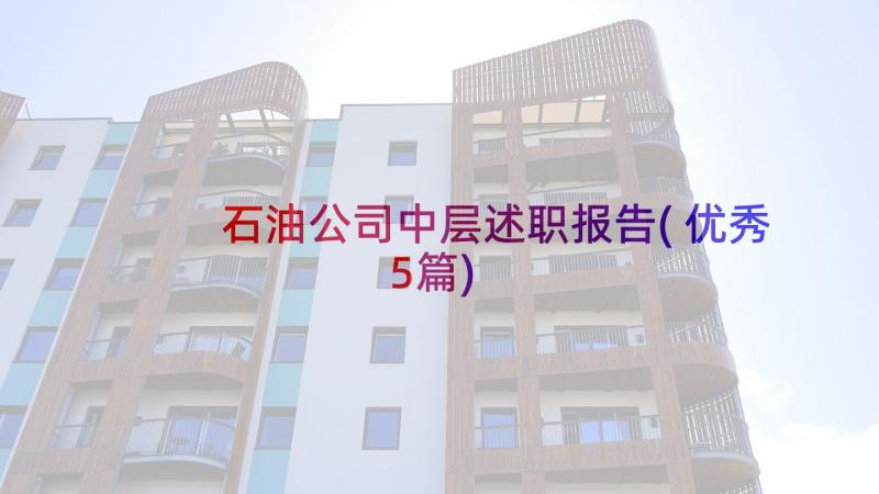 石油公司中层述职报告(优秀5篇)