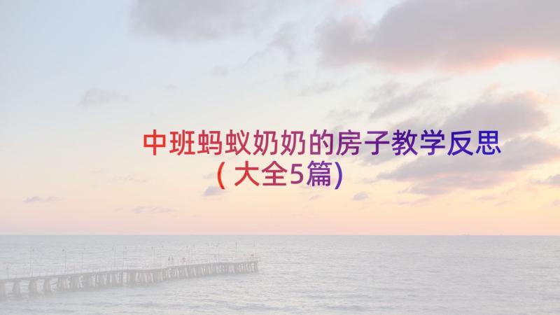 中班蚂蚁奶奶的房子教学反思(大全5篇)