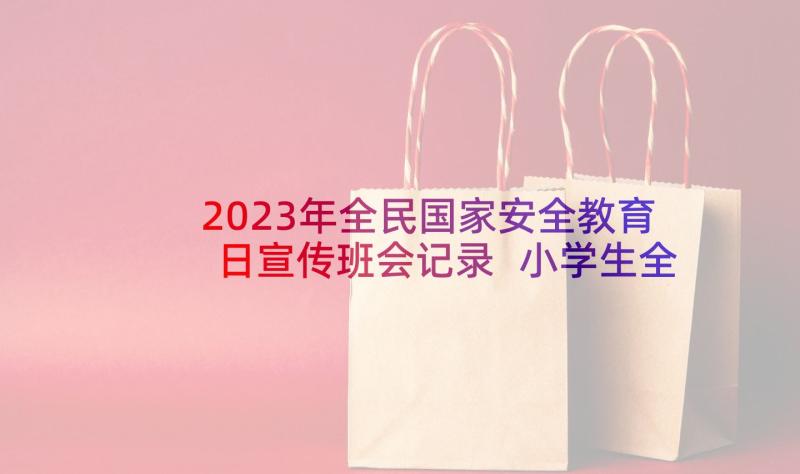 2023年全民国家安全教育日宣传班会记录 小学生全民国家安全教育日班会教案(优秀5篇)