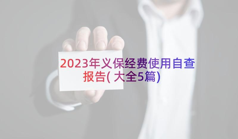 2023年义保经费使用自查报告(大全5篇)