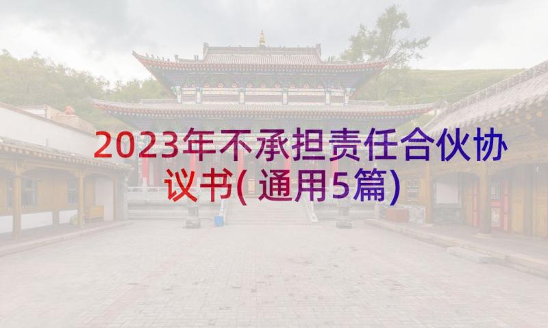 2023年不承担责任合伙协议书(通用5篇)