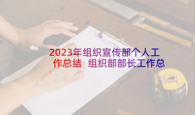 2023年组织宣传部个人工作总结 组织部部长工作总结(汇总9篇)