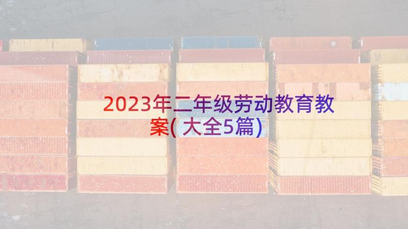 2023年二年级劳动教育教案(大全5篇)