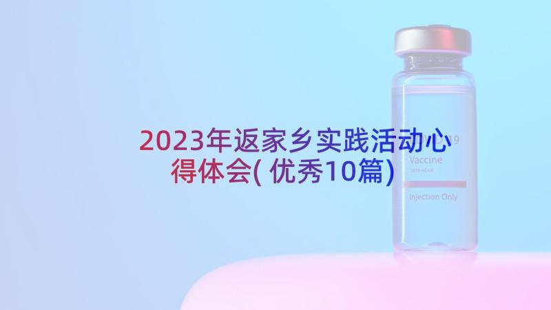 2023年返家乡实践活动心得体会(优秀10篇)