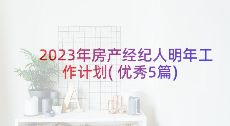 2023年房产经纪人明年工作计划(优秀5篇)