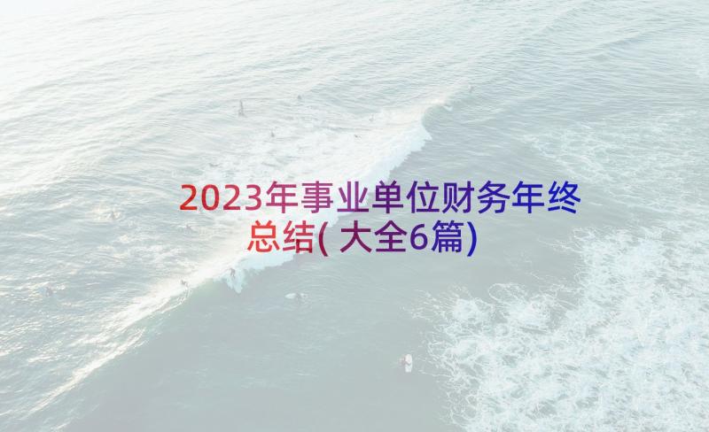 2023年事业单位财务年终总结(大全6篇)