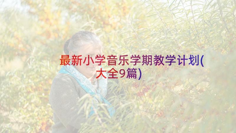 最新小学音乐学期教学计划(大全9篇)