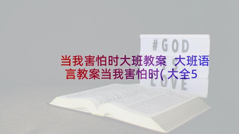 当我害怕时大班教案 大班语言教案当我害怕时(大全5篇)