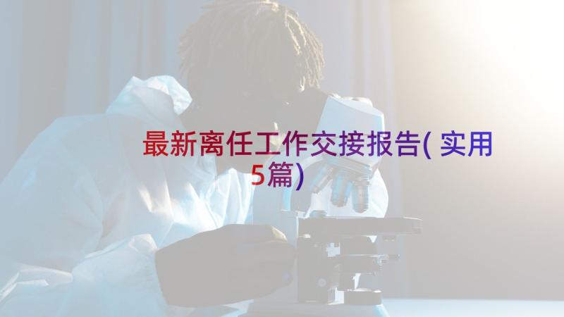 最新离任工作交接报告(实用5篇)