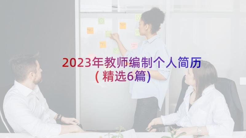 2023年教师编制个人简历(精选6篇)