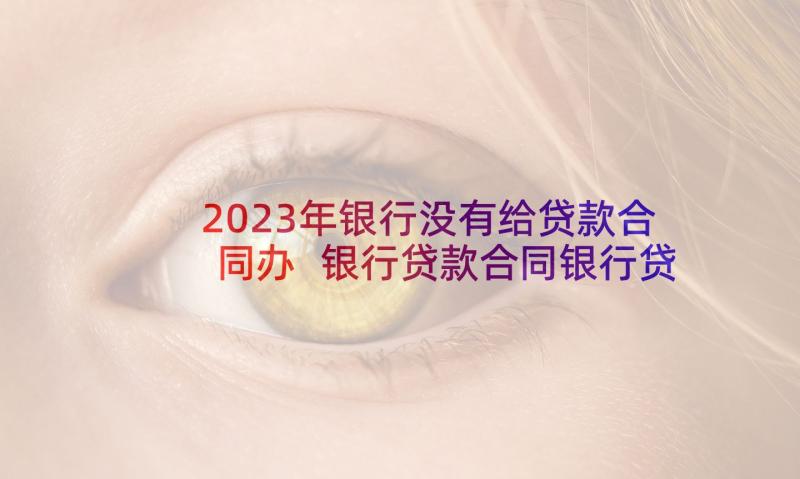 2023年银行没有给贷款合同办 银行贷款合同银行贷款合同(通用8篇)