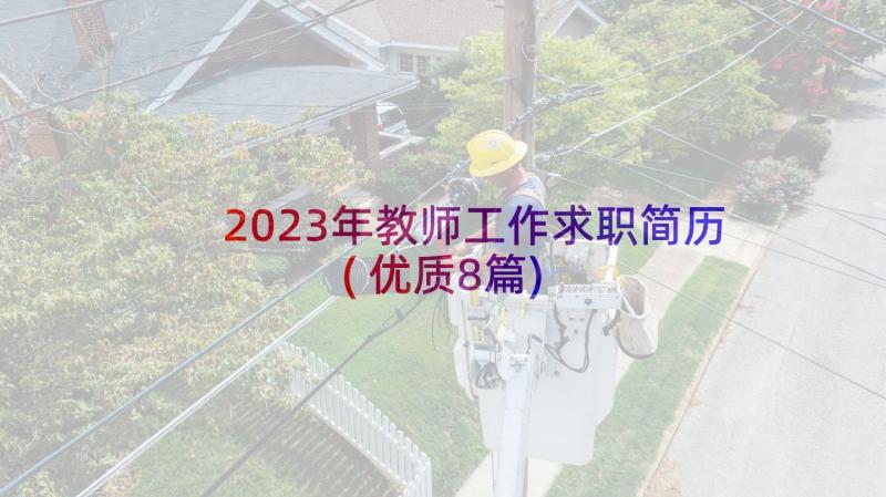 2023年教师工作求职简历(优质8篇)