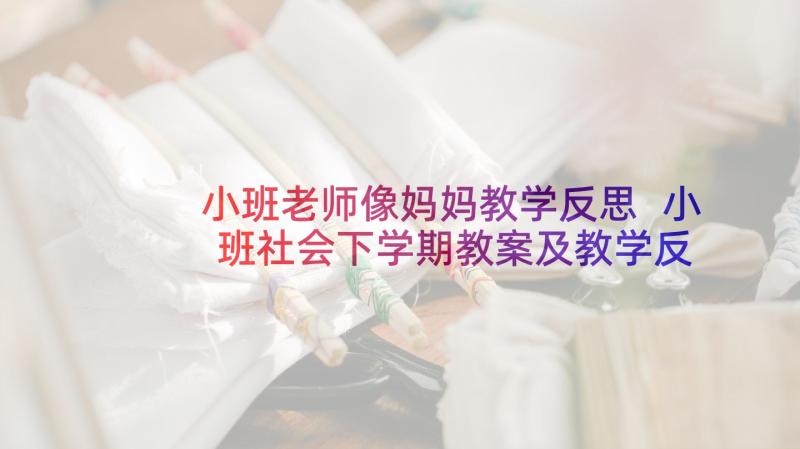 小班老师像妈妈教学反思 小班社会下学期教案及教学反思打扮妈妈(模板7篇)