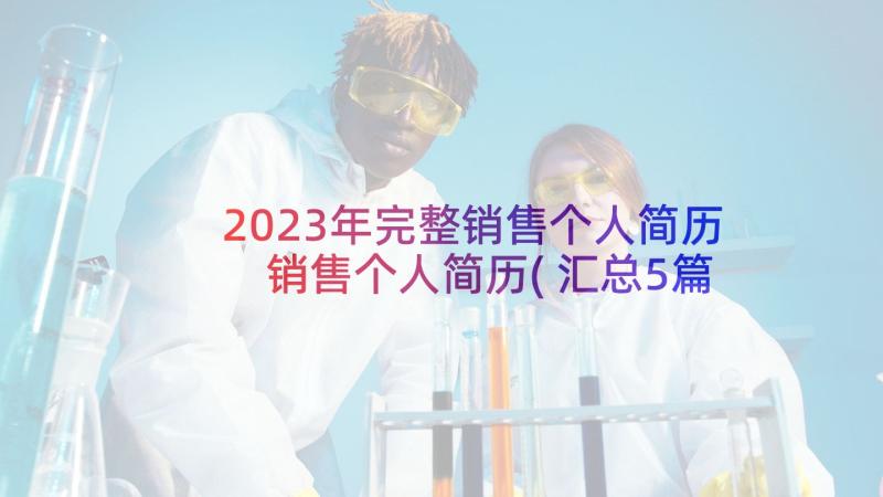 2023年完整销售个人简历 销售个人简历(汇总5篇)