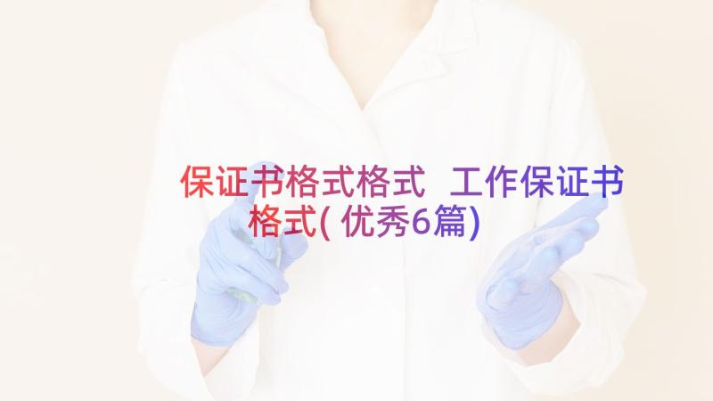 保证书格式格式 工作保证书格式(优秀6篇)