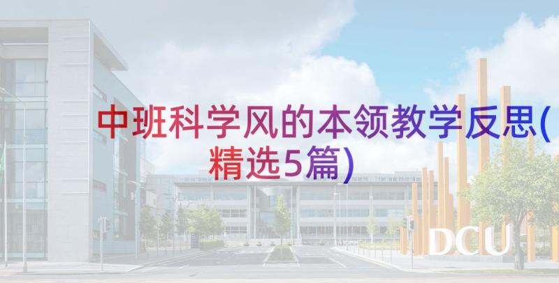 中班科学风的本领教学反思(精选5篇)