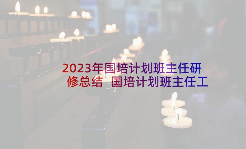 2023年国培计划班主任研修总结 国培计划班主任工作总结(优质7篇)