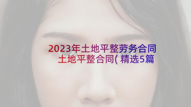 2023年土地平整劳务合同 土地平整合同(精选5篇)