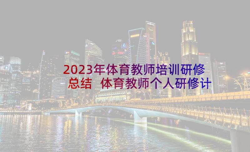 2023年体育教师培训研修总结 体育教师个人研修计划(大全7篇)