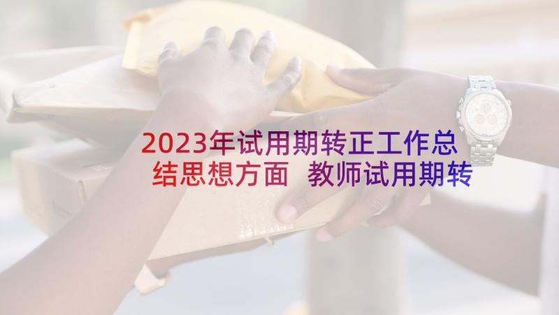 2023年试用期转正工作总结思想方面 教师试用期转正工作总结思想上(优质5篇)