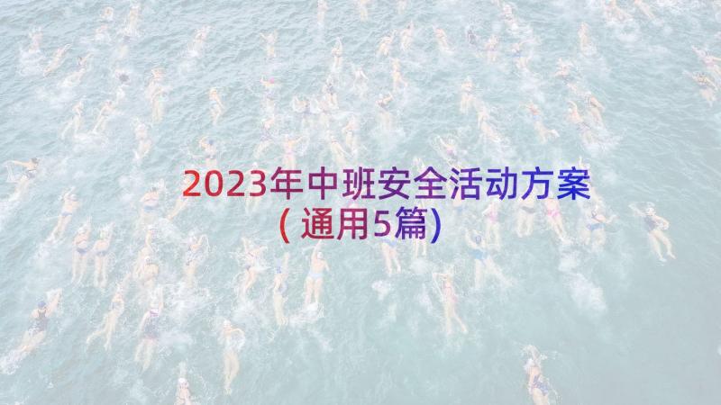 2023年中班安全活动方案(通用5篇)