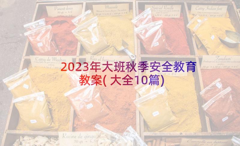 2023年大班秋季安全教育教案(大全10篇)