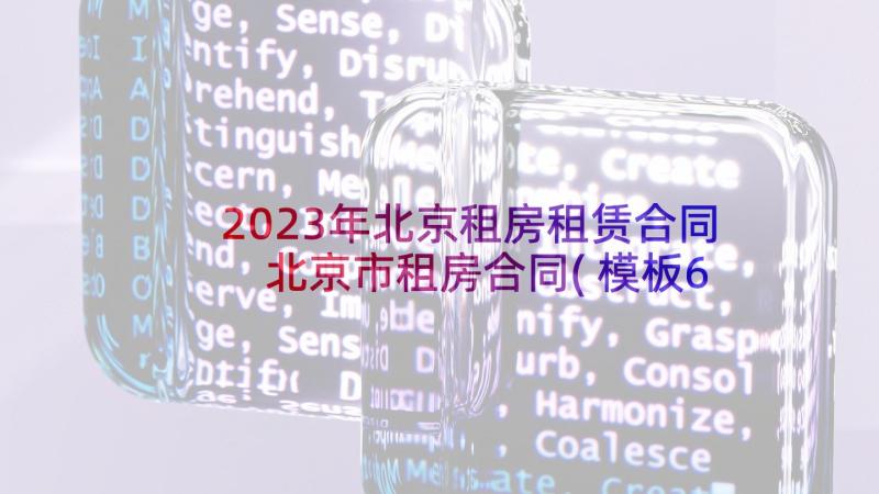 2023年北京租房租赁合同 北京市租房合同(模板6篇)