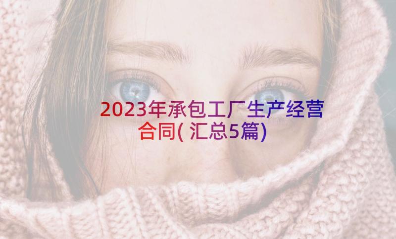 2023年承包工厂生产经营合同(汇总5篇)