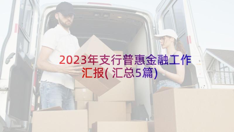 2023年支行普惠金融工作汇报(汇总5篇)