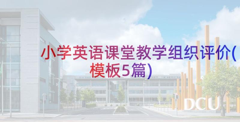 小学英语课堂教学组织评价(模板5篇)