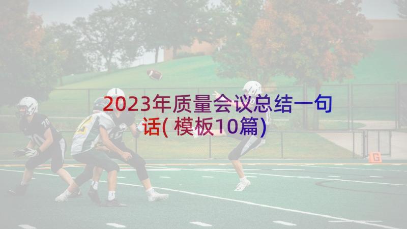 2023年质量会议总结一句话(模板10篇)