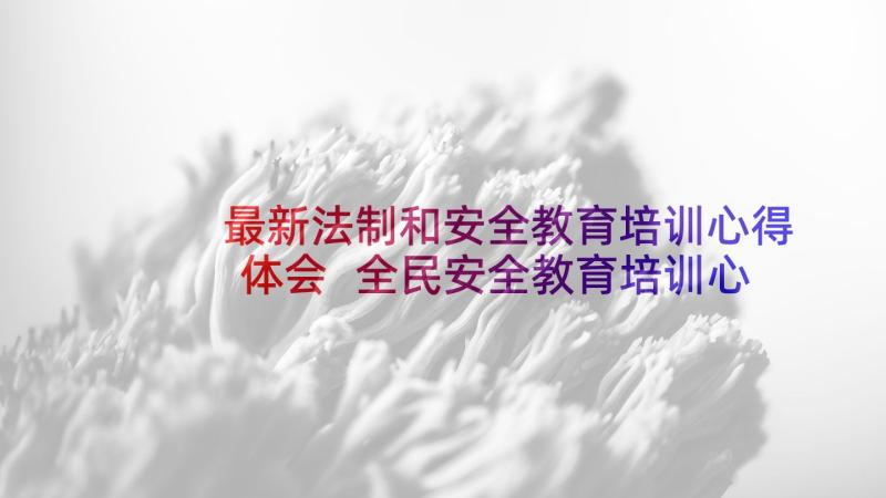 最新法制和安全教育培训心得体会 全民安全教育培训心得体会(汇总5篇)