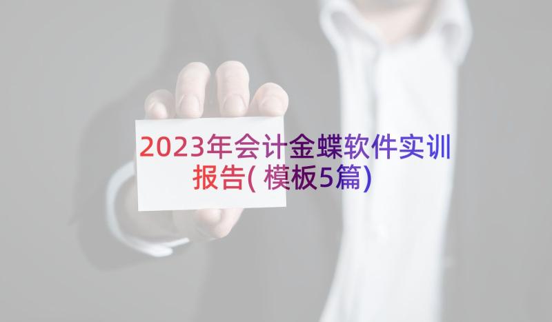 2023年会计金蝶软件实训报告(模板5篇)