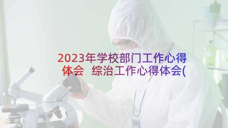 2023年学校部门工作心得体会 综治工作心得体会(模板6篇)