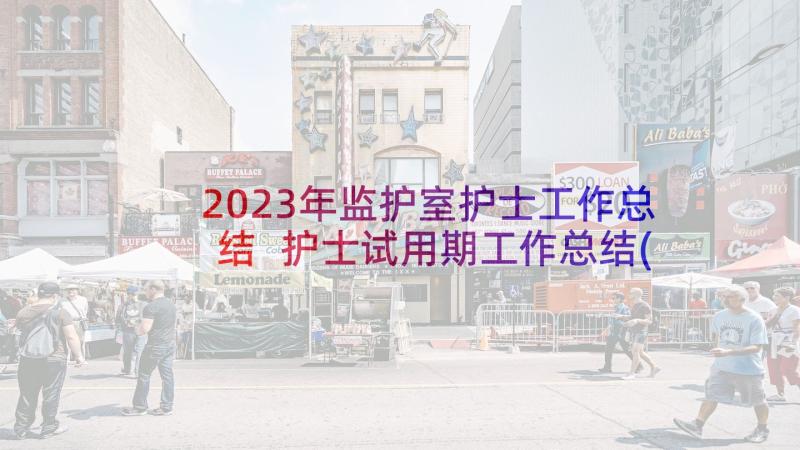 2023年监护室护士工作总结 护士试用期工作总结(精选8篇)