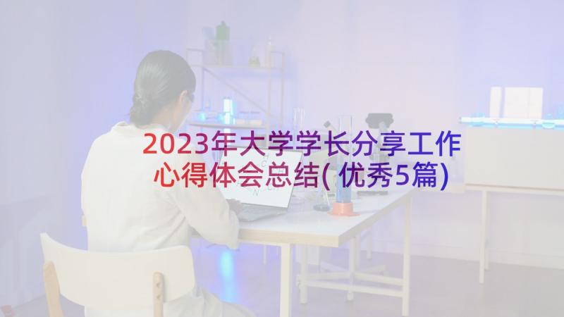 2023年大学学长分享工作心得体会总结(优秀5篇)