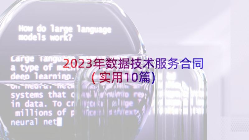 2023年数据技术服务合同(实用10篇)